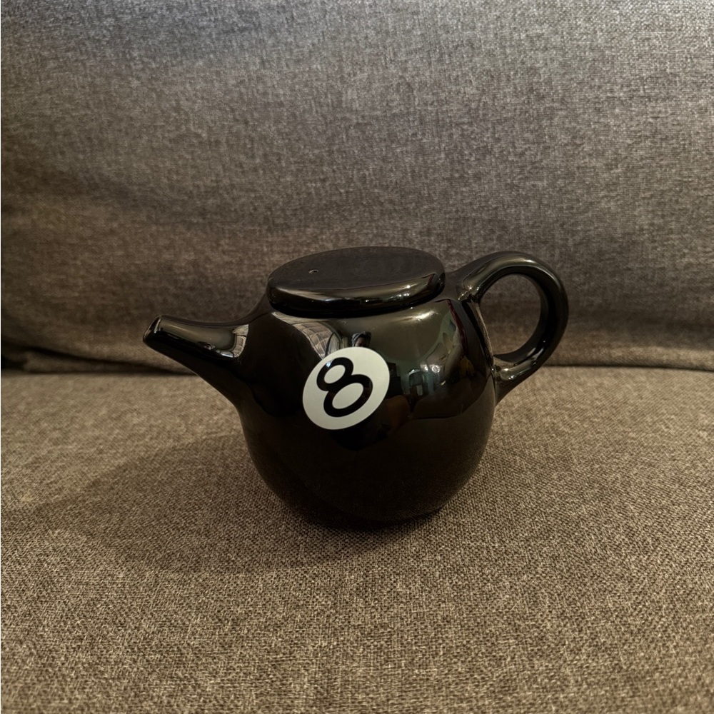 STÜSSY Black 8-Ball Ceramic Teapot - Decor
